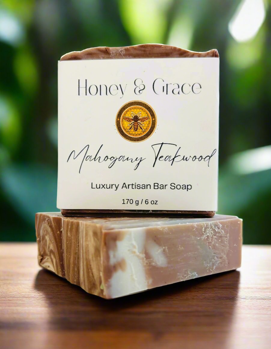 Honey and Grace  Warm Teakwood Mahogany Bar Soap  5.5 oz Honey Grace