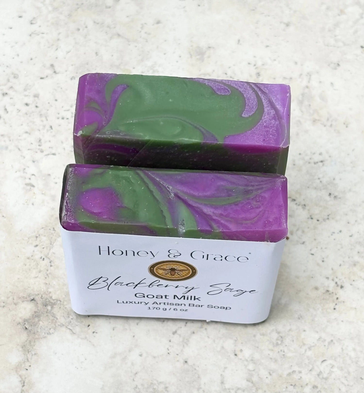 Honey and Grace Blackberry and Sage Goats Milk Bar Soap 5.5 oz Honey Grace