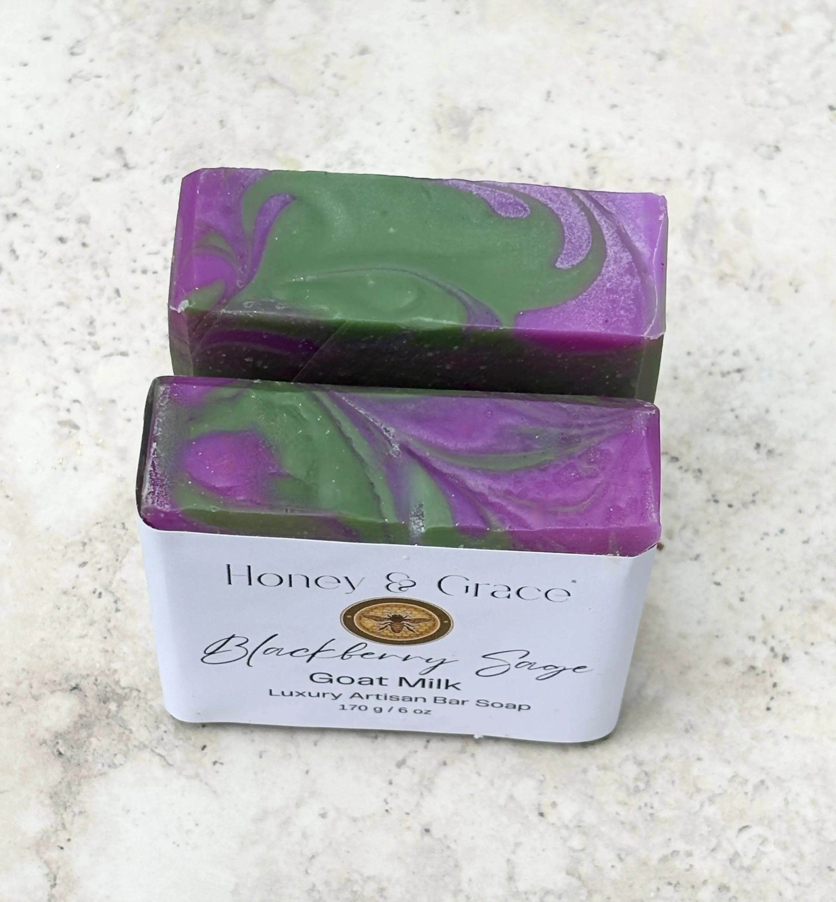 Honey and Grace Blackberry and Sage Goats Milk Bar Soap 5.5 oz Honey Grace
