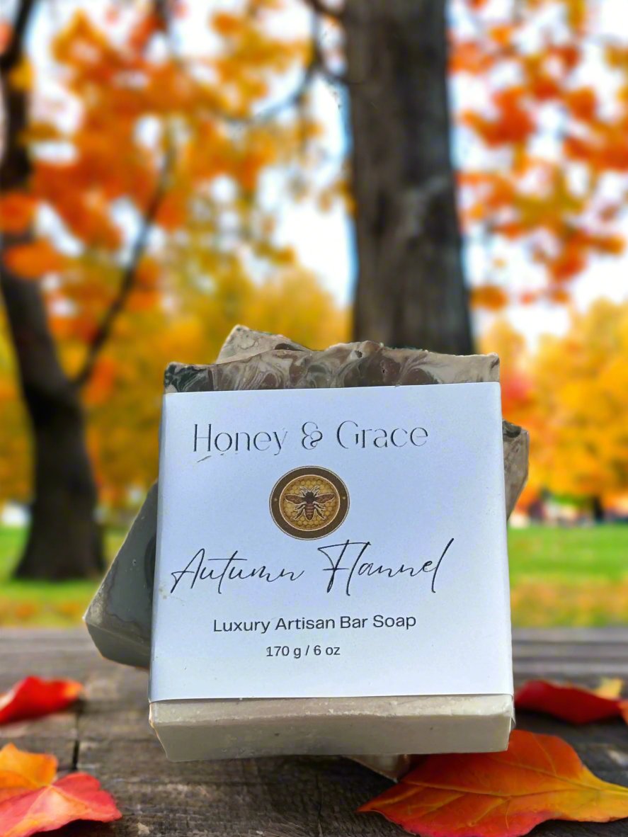Honey and Grace Autumn Flannel Fall Scented Bar Soap 5.5 oz Honey and Grace Soap Co.