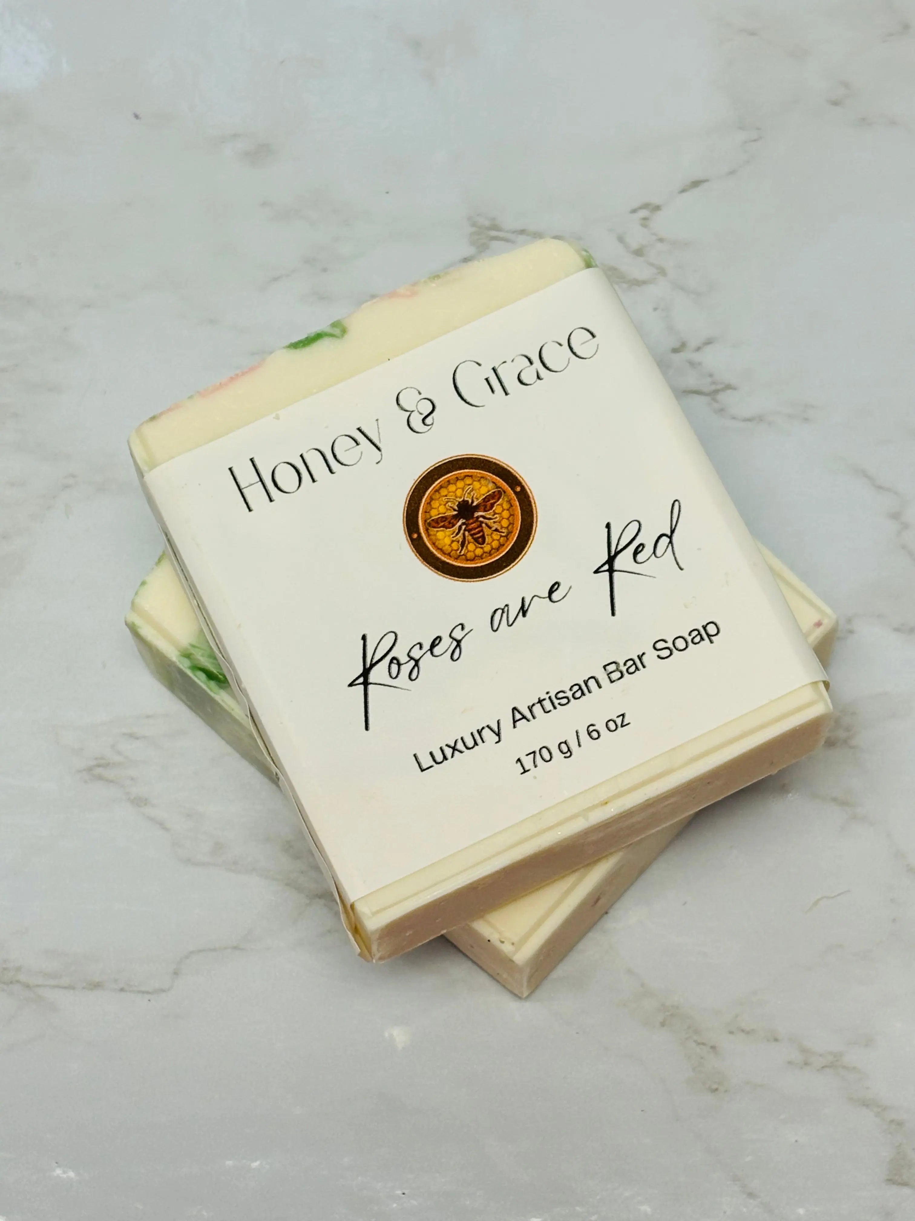 Honey and Grace Classic Red Rose Bar Soap 5.5 oz Honey Grace
