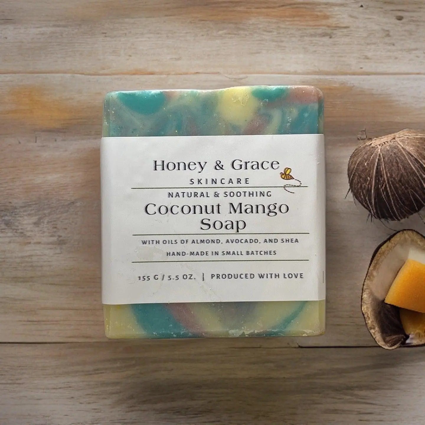 Natural Organic Handcrafted Coconut Mango Soap - Honey and Grace Soap Co.