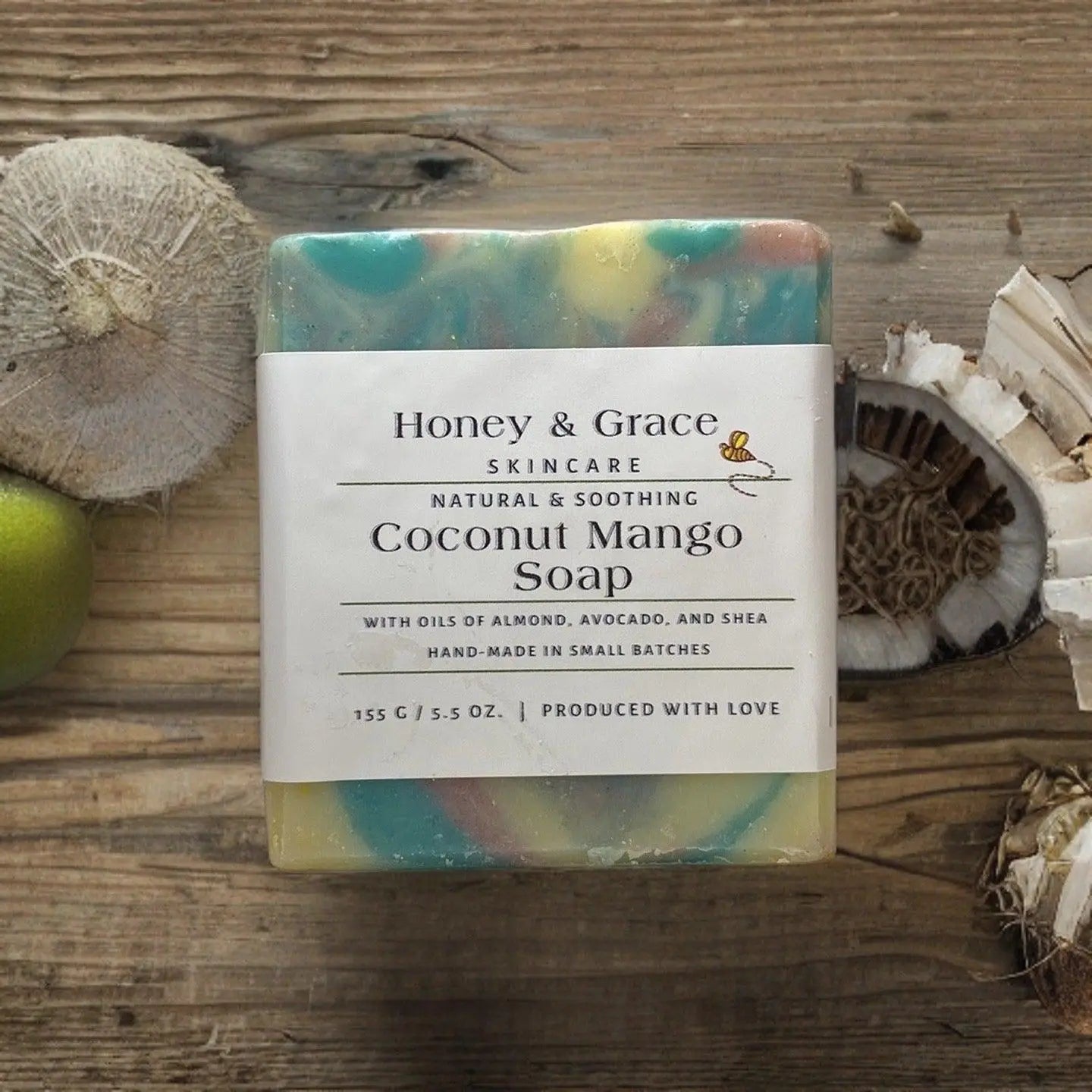 Natural Organic Handcrafted Coconut Mango Soap - Honey and Grace Soap Co.