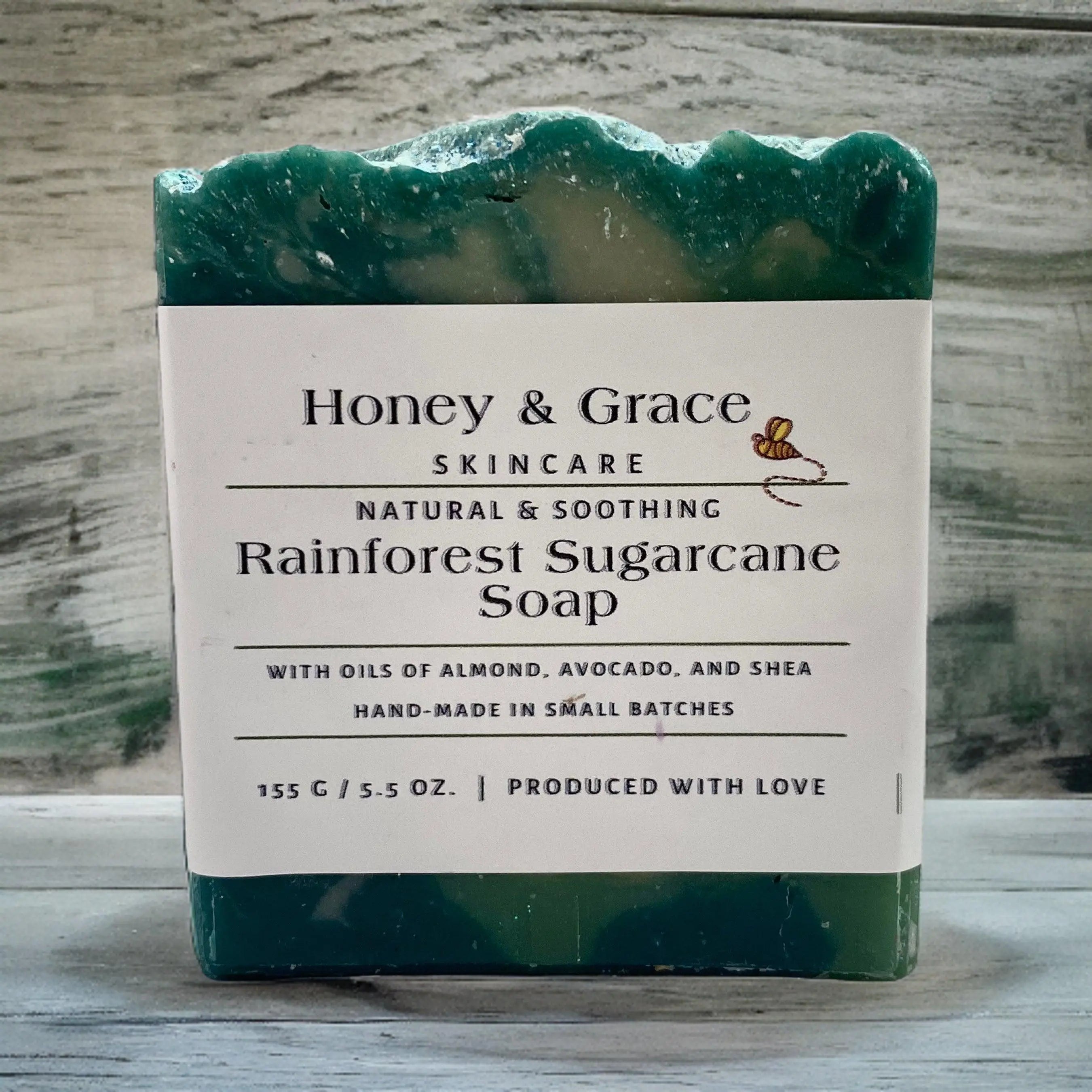 Natural Organic Handcrafted Rain Forest Sugarcane Soap - Honey and Grace Soap Co.