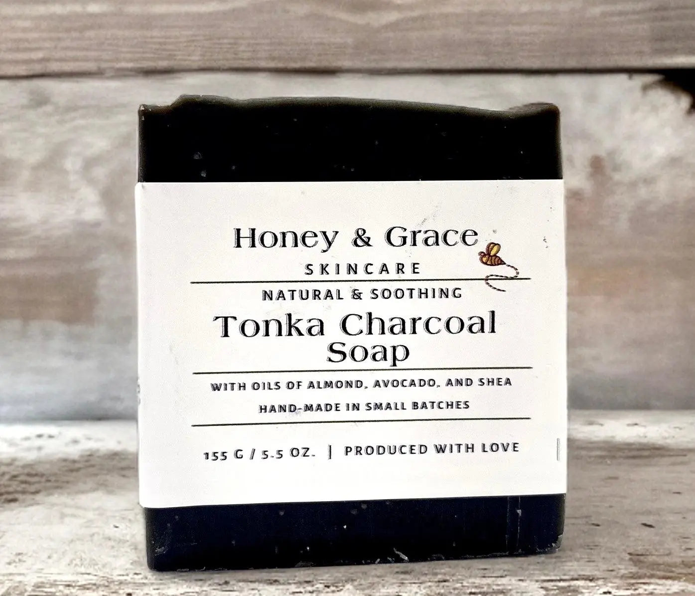 Natural Organic Handcrafted Tonka Charcoal Soap - Honey and Grace Soap Co.