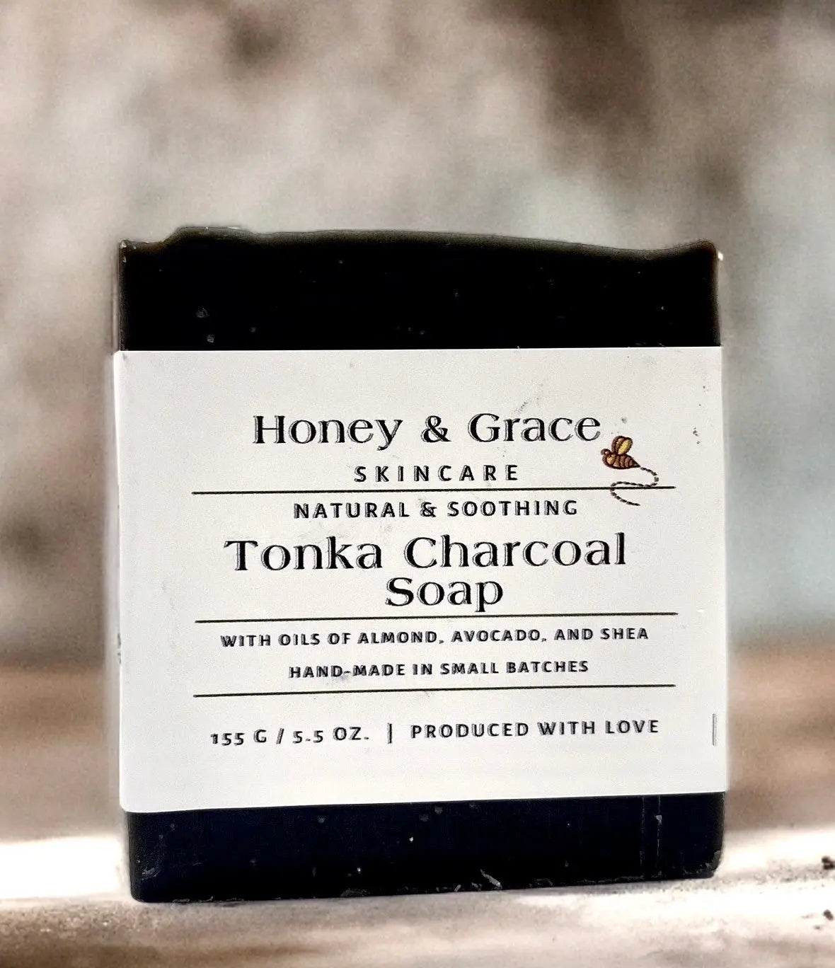Natural Organic Handcrafted Tonka Charcoal Soap - Honey and Grace Soap Co.