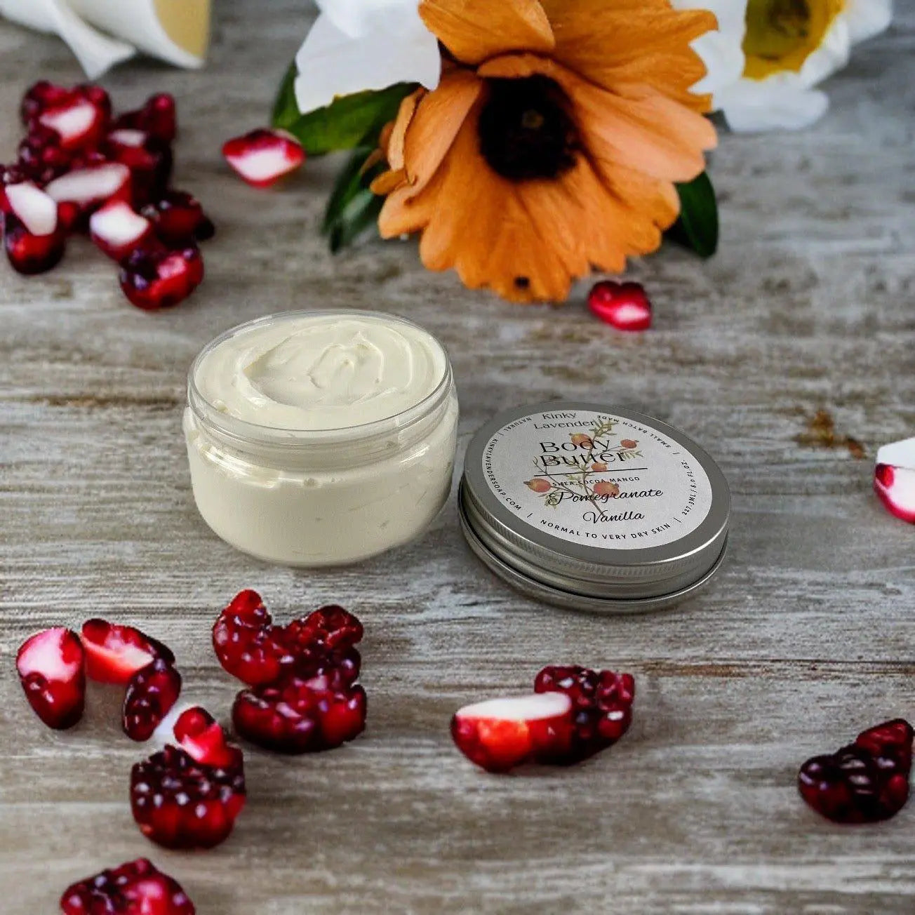 Pomegranate Vanilla Moisturizing Shea Butter Body Butter 8oz - Kinky Lavender Soap Co.