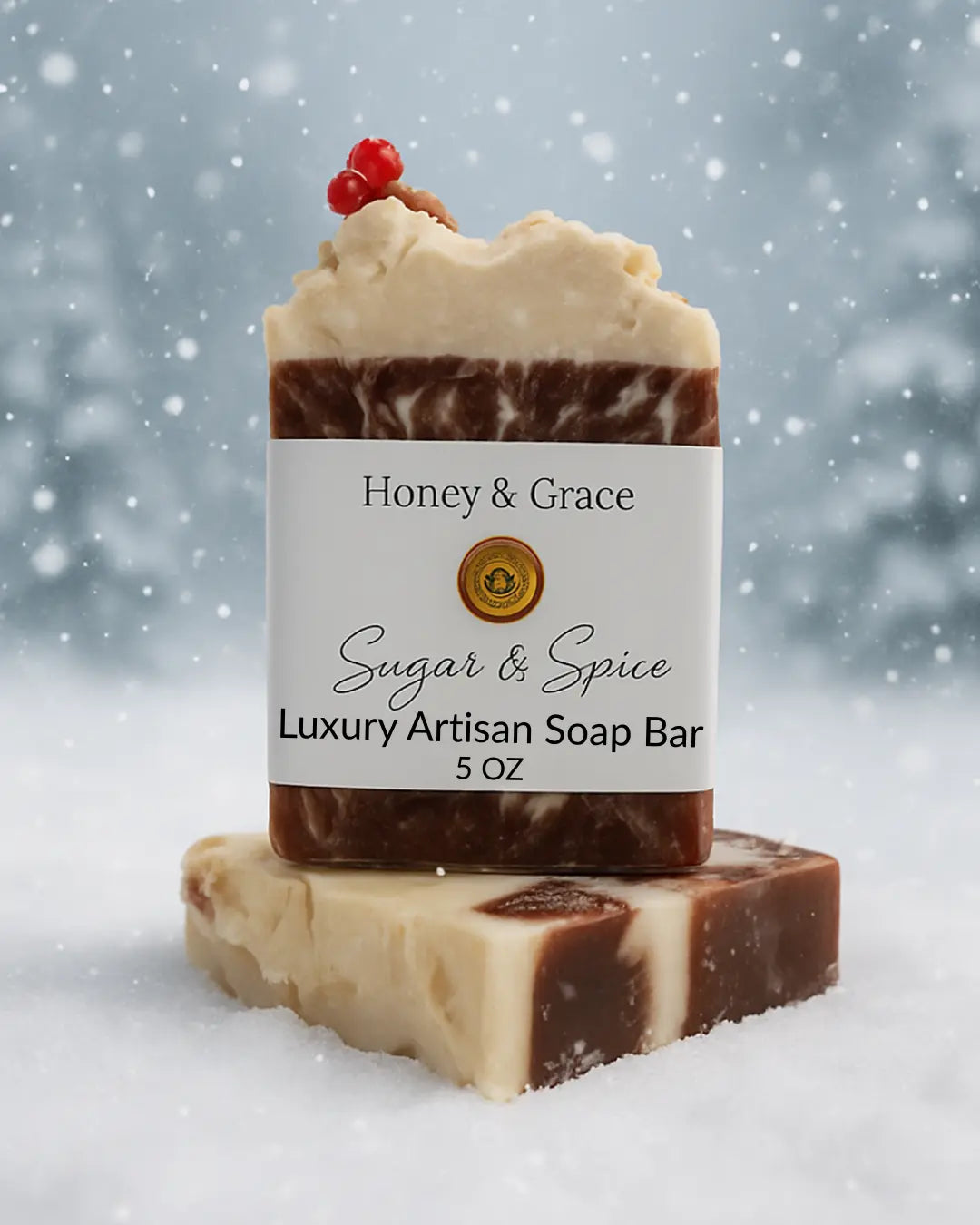 Honey and Grace Sugar and Spice Luxury Soap 5 oz Honey and Grace Soap Co.