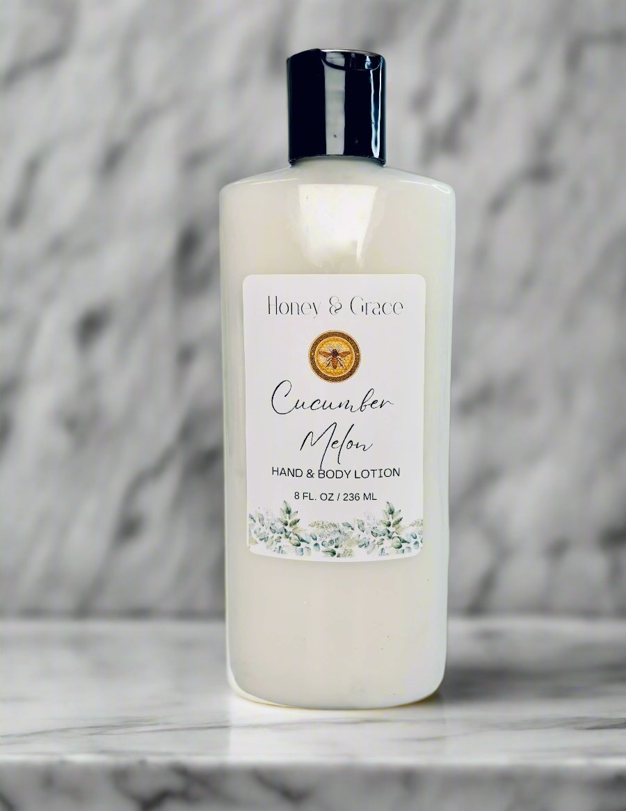 Honey and Grace Cucumber Melon Hand and Body Lotion 8oz Honey and Grace Soap Co.