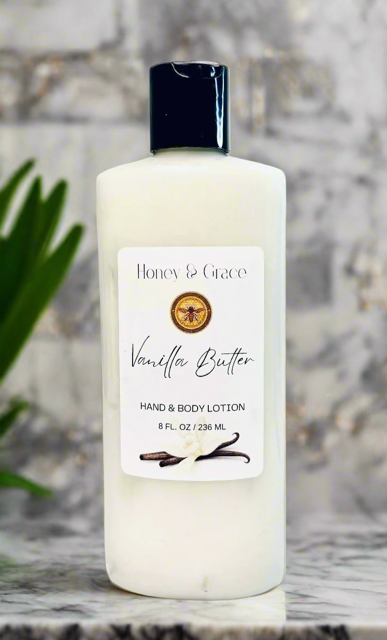 Honey and Grace Hydrating Vanilla Butter Hand Body Lotion 8oz Honey and Grace Soap Co.