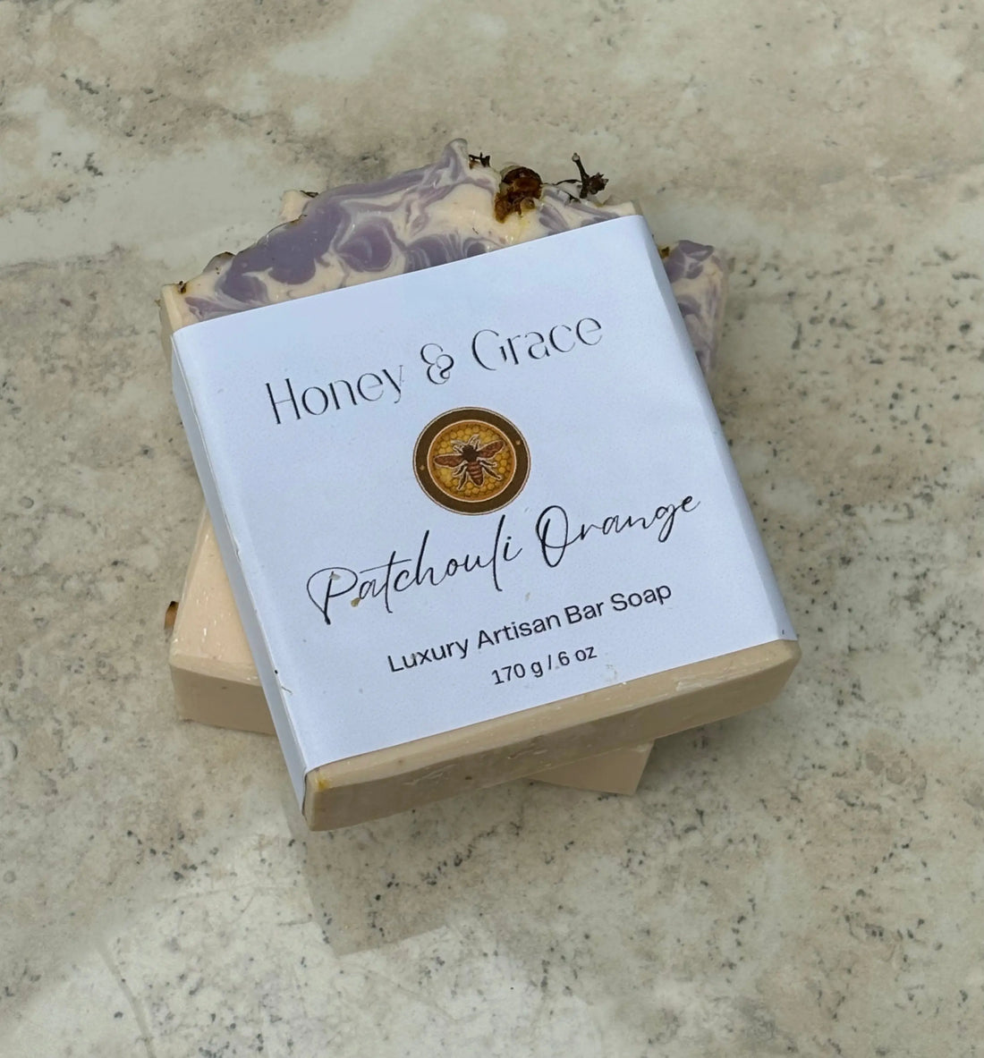 Honey and Grace Orange and Patchouli Bar Soap.   5.5 OZ Honey Grace