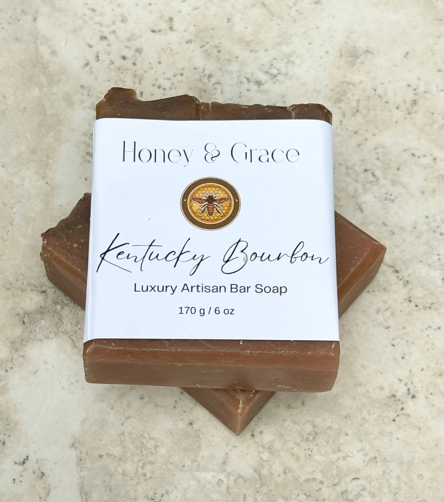 Honey and Grace Kentucky Bourbon Bar Soap 5.5oz Honey Grace