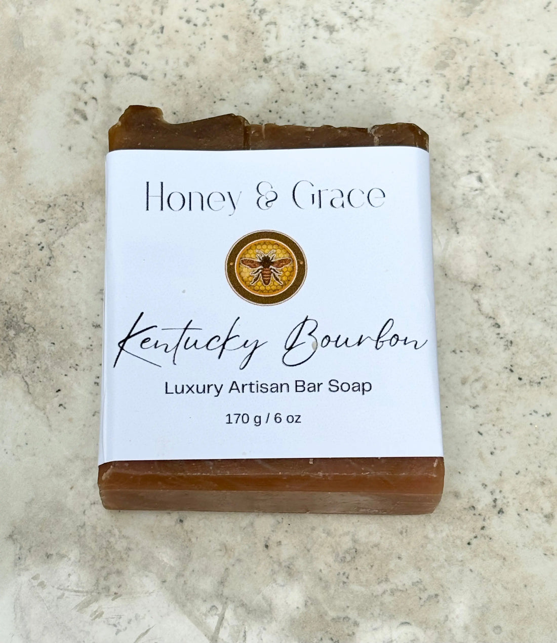 Honey and Grace Kentucky Bourbon Bar Soap 5.5oz Honey Grace