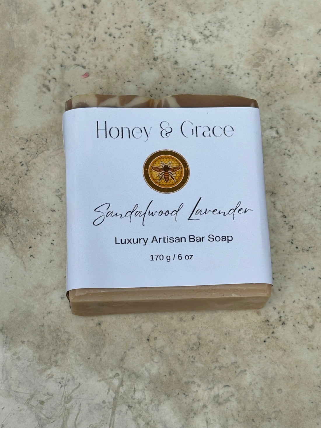 Honey and Grace Sandalwood Lavender Bar Soap. 5.5 oz Honey Grace