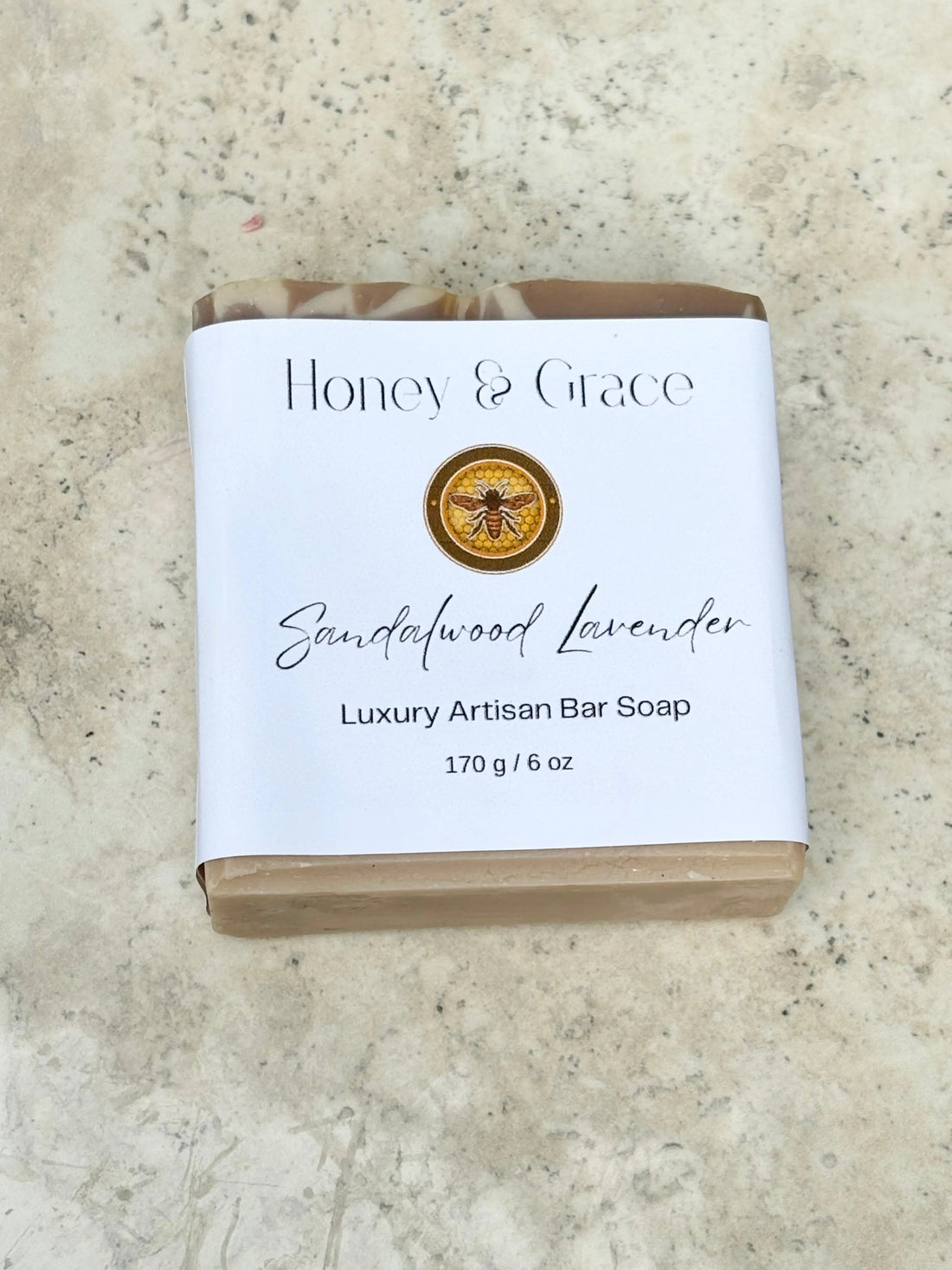 Honey and Grace Sandalwood Lavender Bar Soap. 5.5 oz Honey Grace