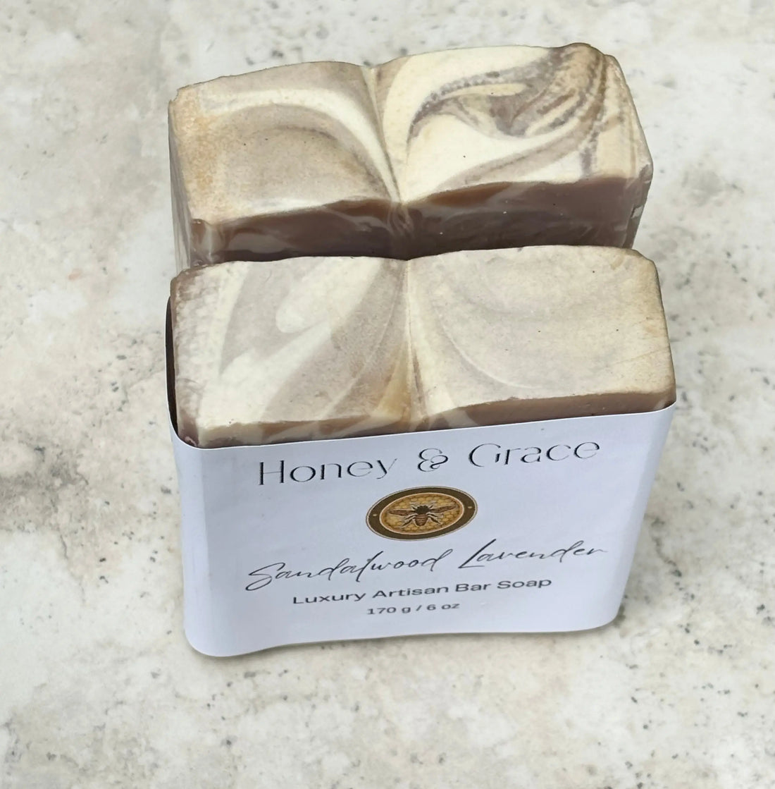 Honey and Grace Sandalwood Lavender Bar Soap. 5.5 oz Honey Grace