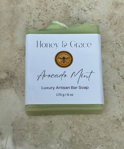 Honey and Grace Fresh Avocado Mint Bar Soap 5.5 oz Honey Grace