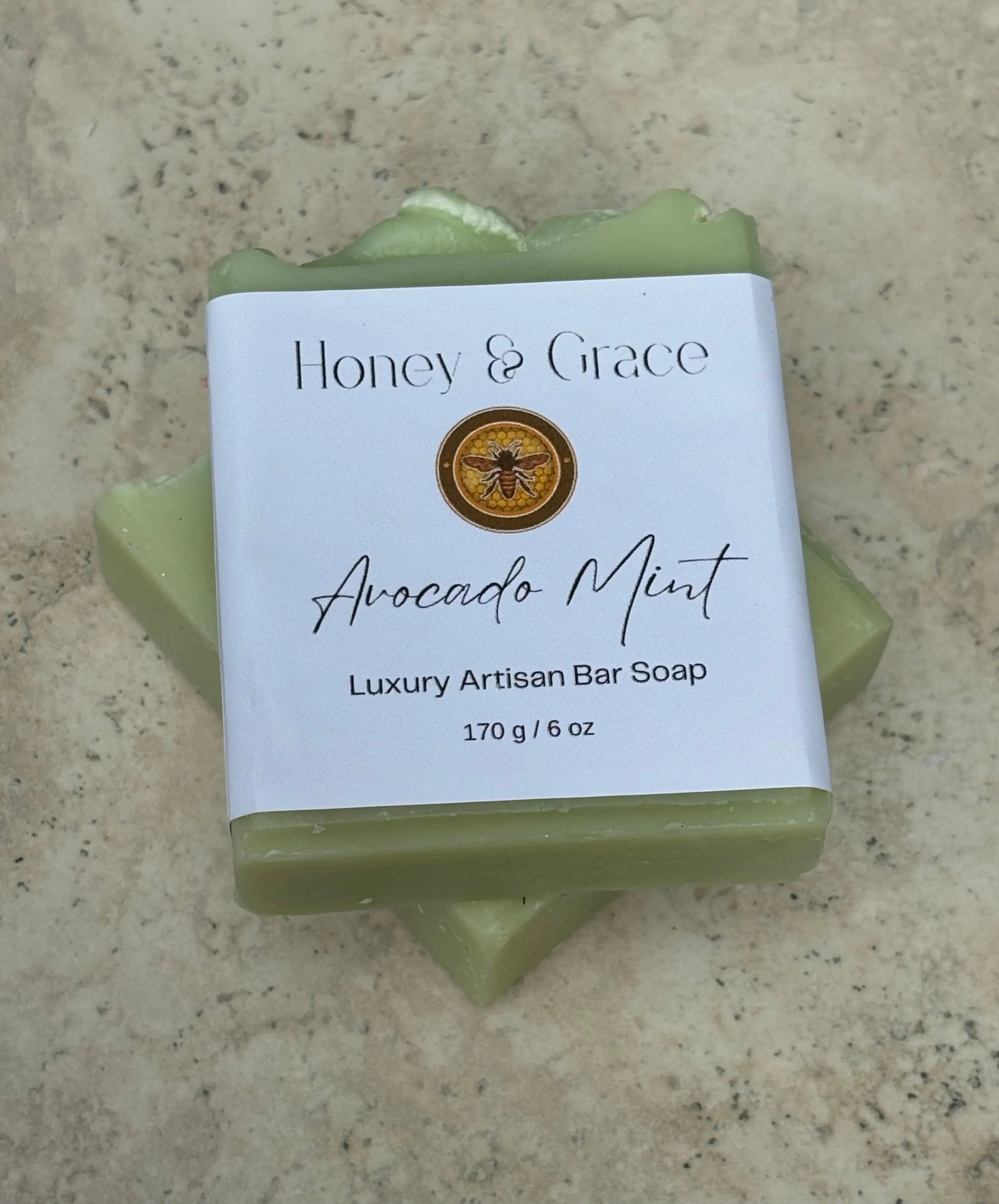 Honey and Grace Fresh Avocado Mint Bar Soap 5.5 oz Honey Grace