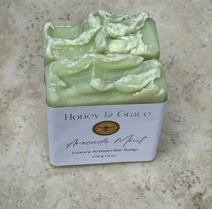 Honey and Grace Fresh Avocado Mint Bar Soap 5.5 oz Honey Grace