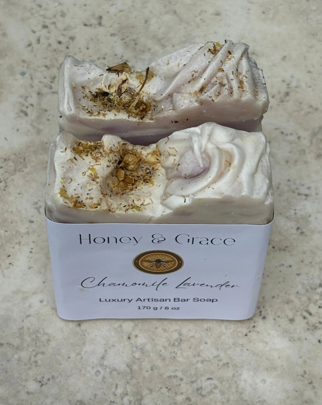 Honey and Grace Soothing Lavender and Chamomile Bar Soap. 5.5 oz Honey Grace