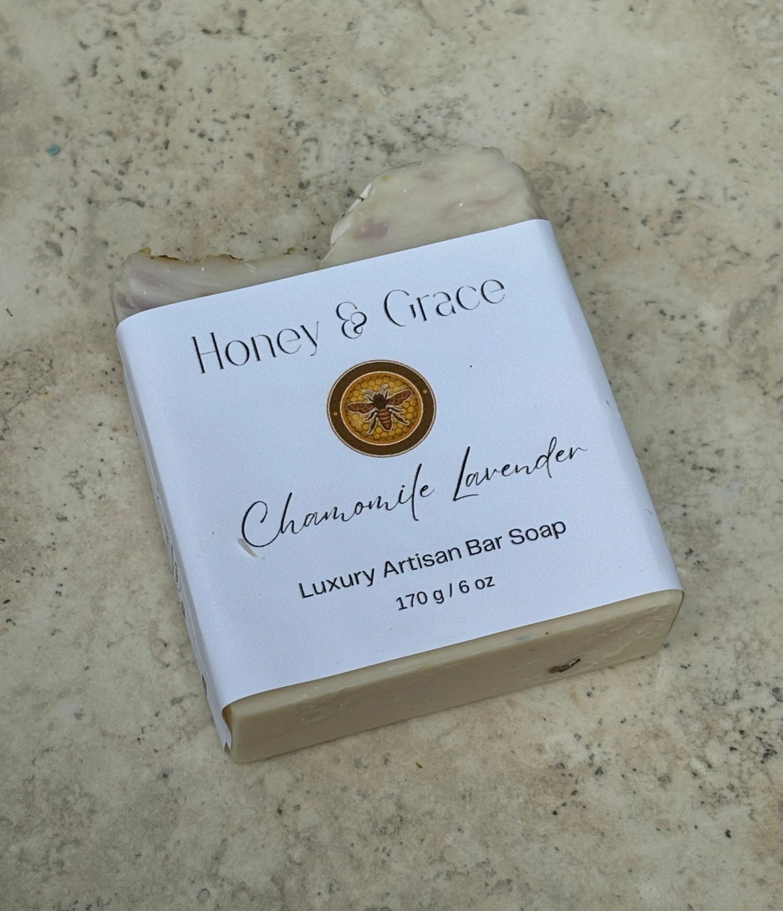 Honey and Grace Soothing Lavender and Chamomile Bar Soap. 5.5 oz Honey Grace