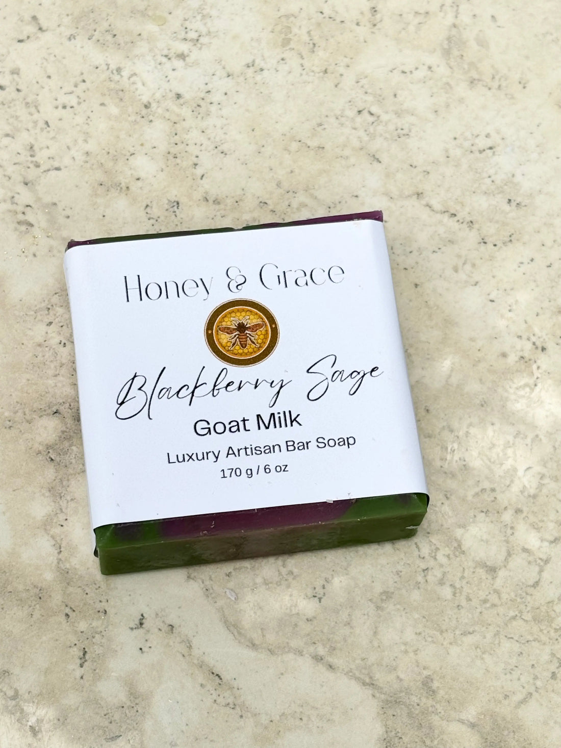 Honey and Grace Blackberry and Sage Goats Milk Bar Soap 5.5 oz Honey Grace