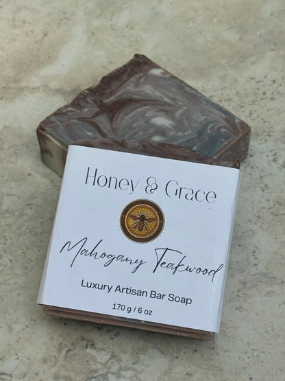 Honey and Grace  Warm Teakwood Mahogany Bar Soap  5.5 oz Honey Grace