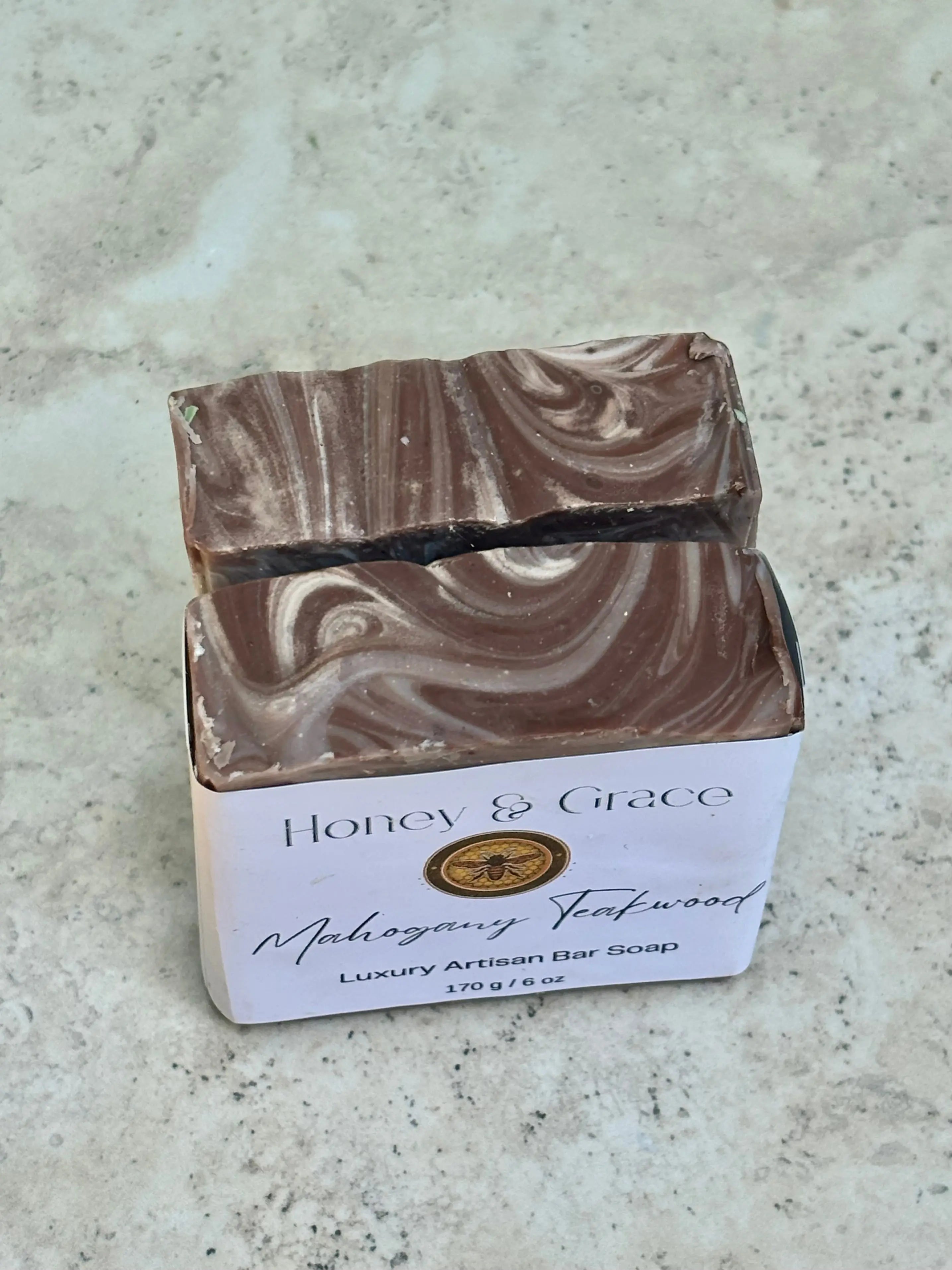 Honey and Grace  Warm Teakwood Mahogany Bar Soap  5.5 oz Honey Grace