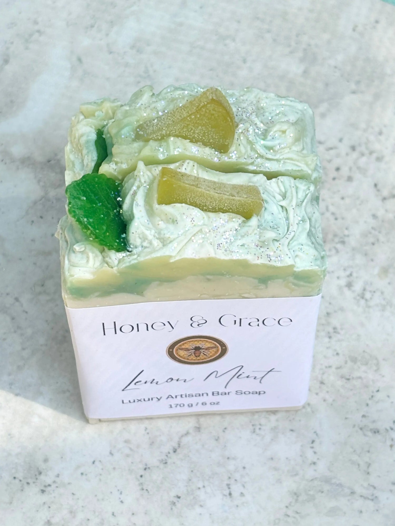 Honey and Grace Lemon Mint Bar Soap 5.5oz Honey Grace