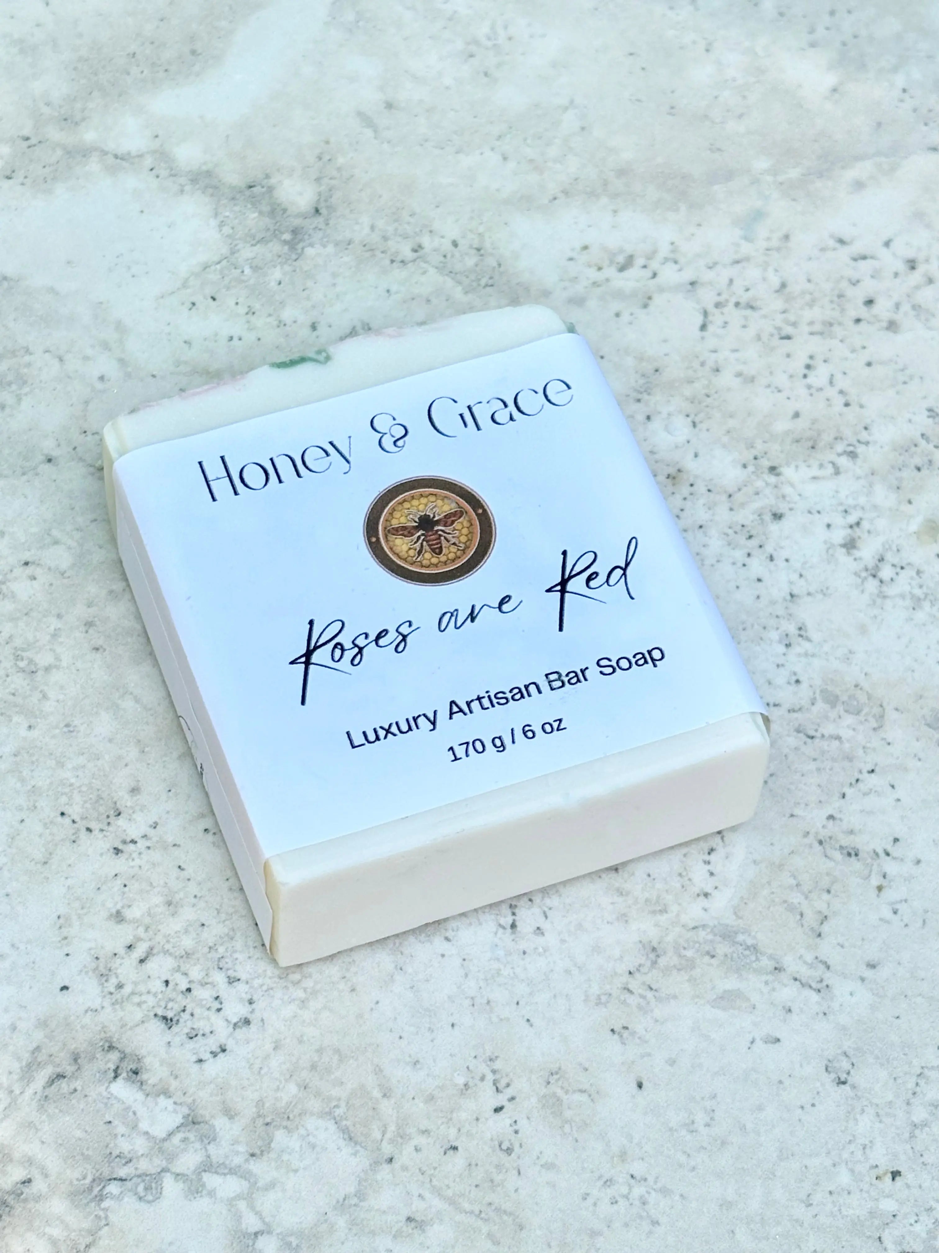 Honey and Grace Classic Red Rose Bar Soap 5.5 oz Honey Grace