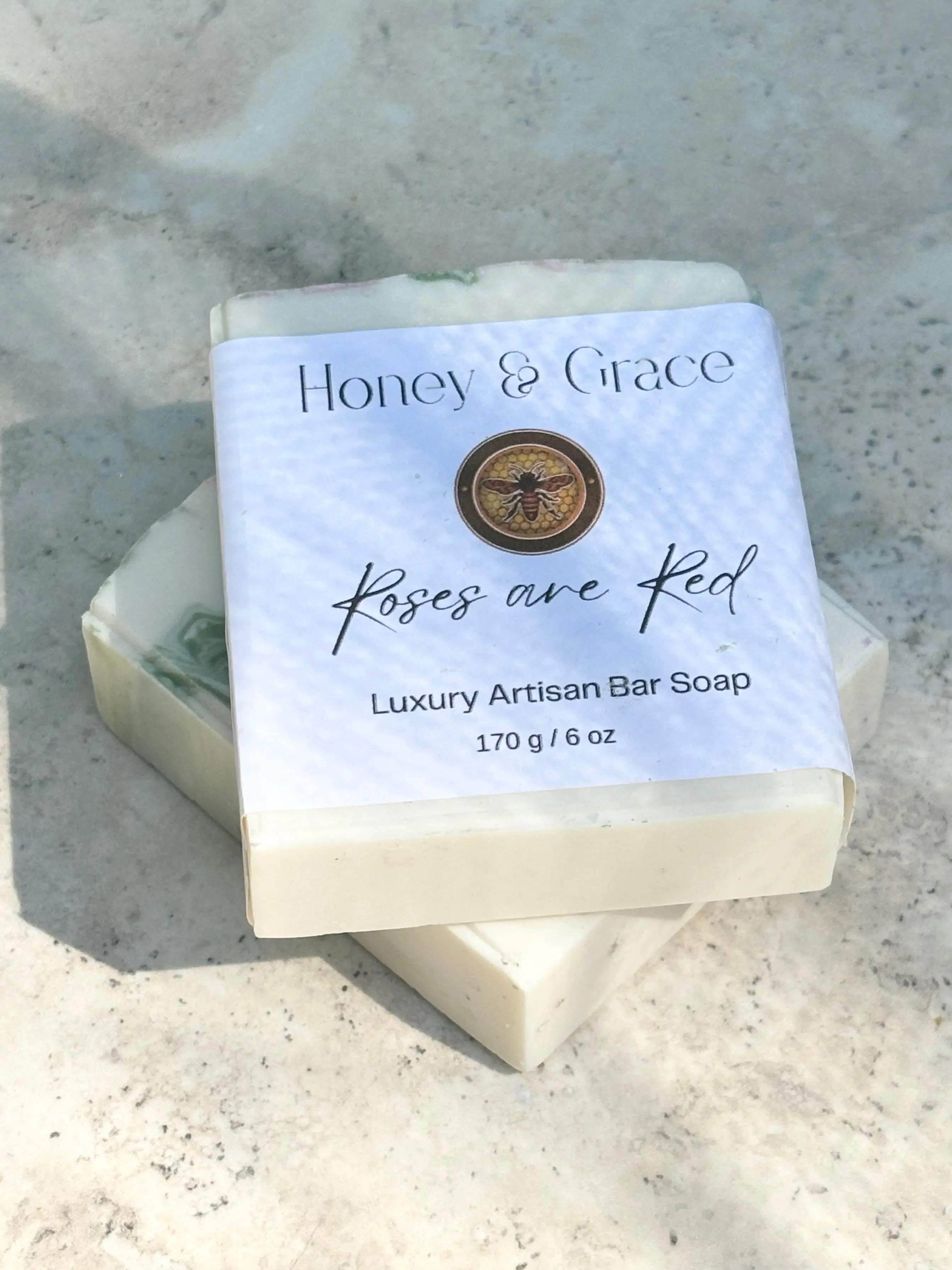 Honey and Grace Classic Red Rose Bar Soap 5.5 oz Honey Grace