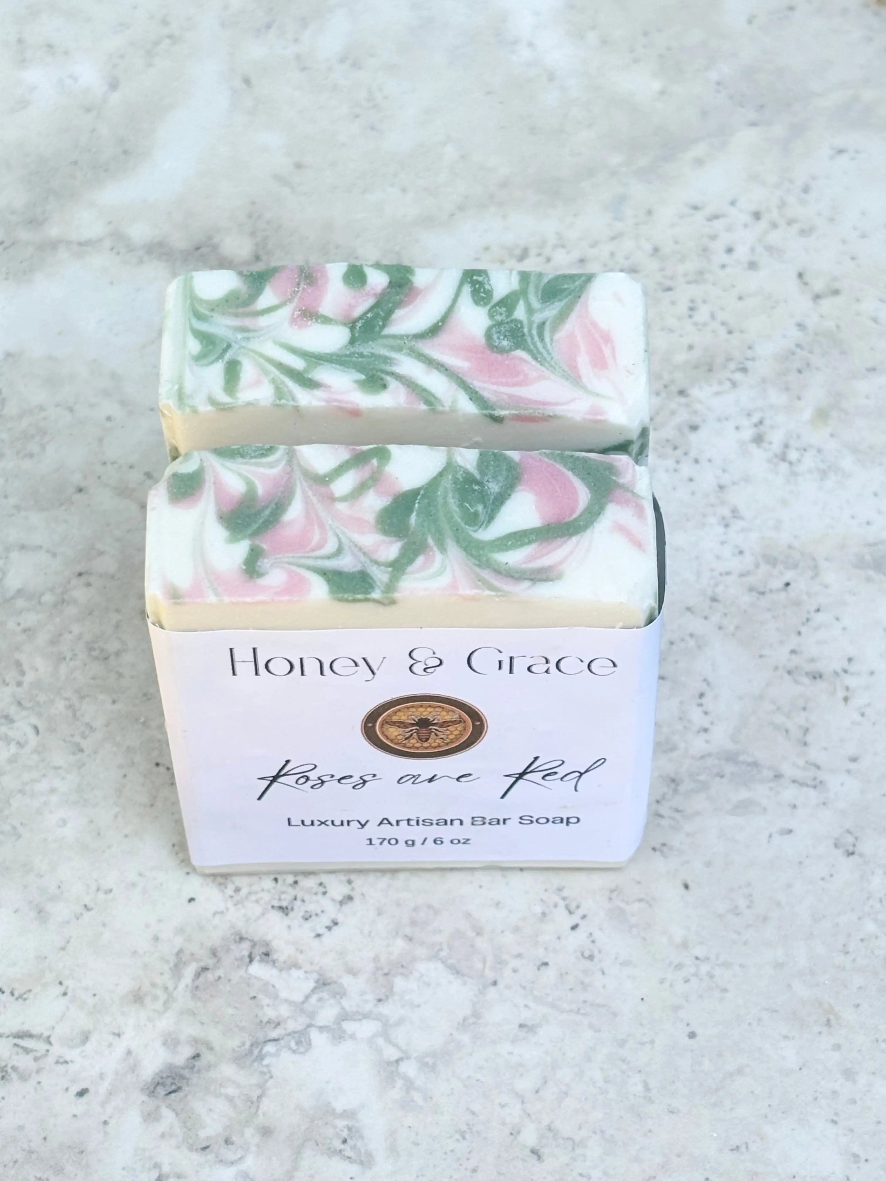 Honey and Grace Classic Red Rose Bar Soap 5.5 oz Honey Grace