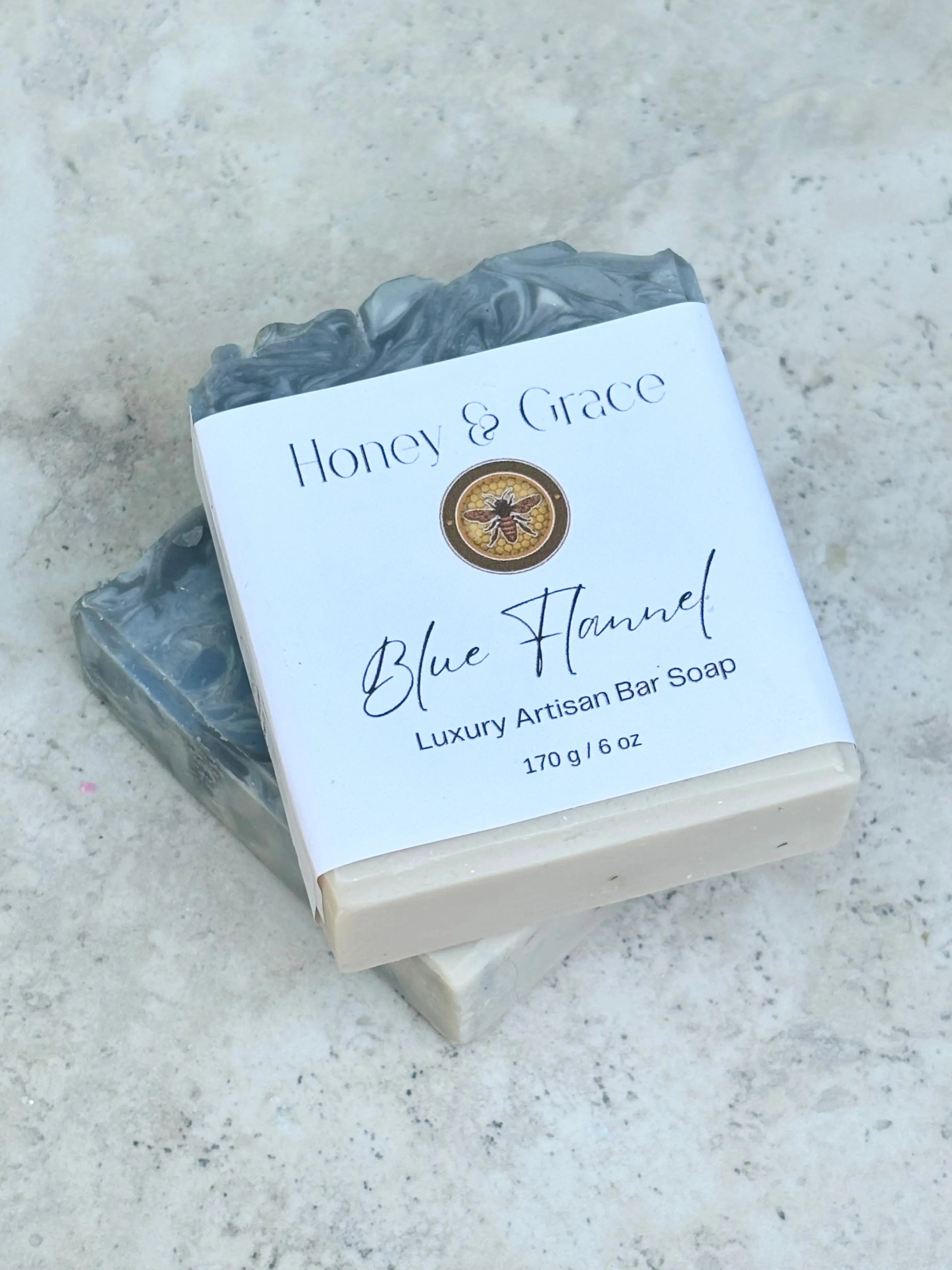 Honey and Grace Blue Flannel Bar Soap 5.5 oz Honey Grace