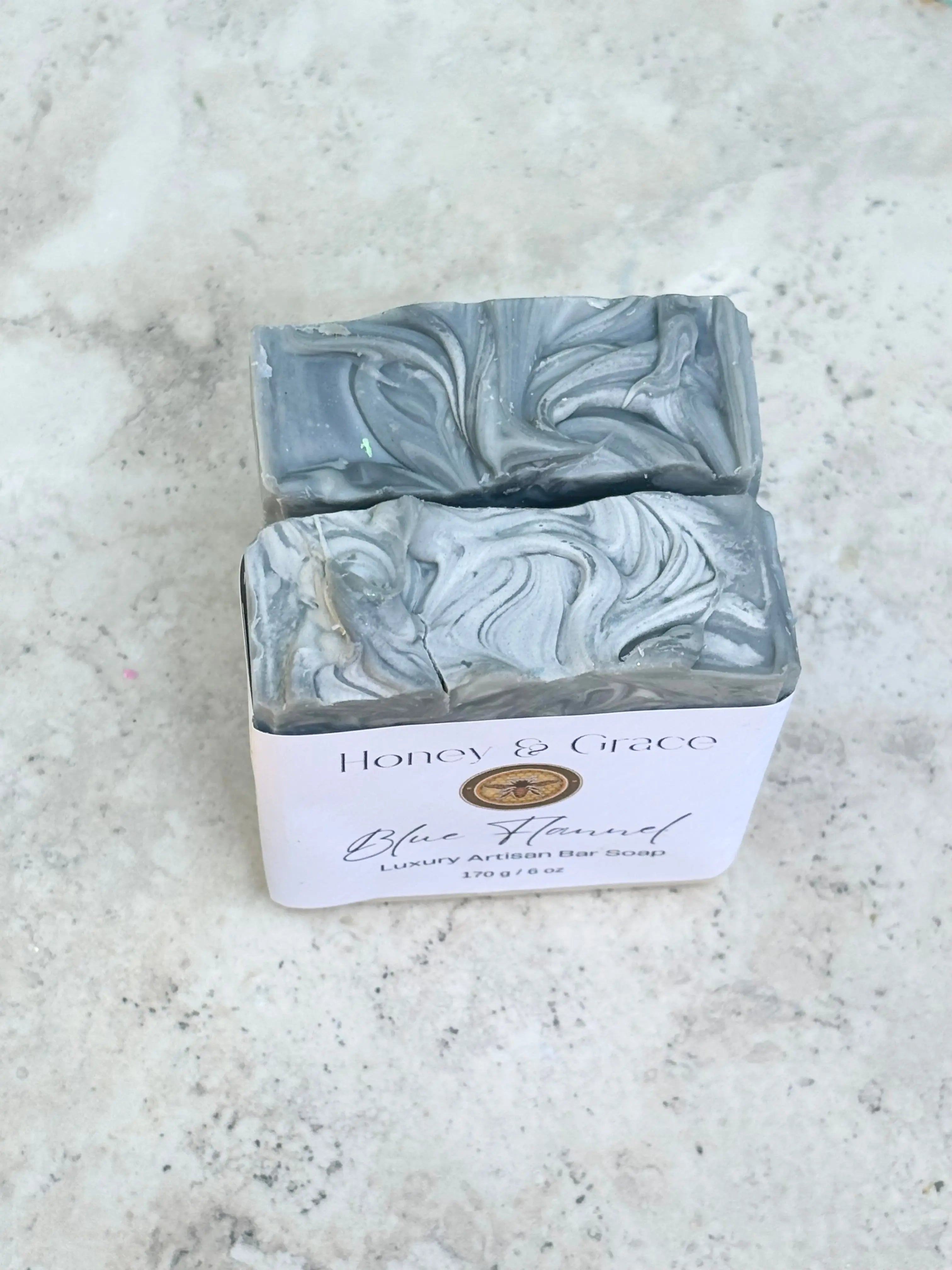 Honey and Grace Blue Flannel Bar Soap 5.5 oz Honey Grace