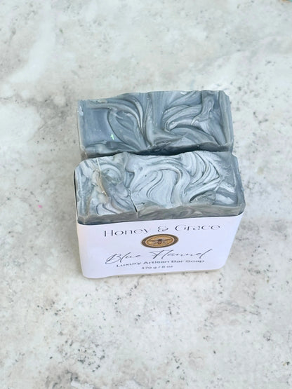 Honey and Grace Blue Flannel Bar Soap 5.5 oz Honey Grace