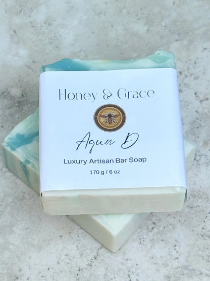 Honey and Grace Aqua Man Luxury Bar Soap 5.5 oz Honey Grace