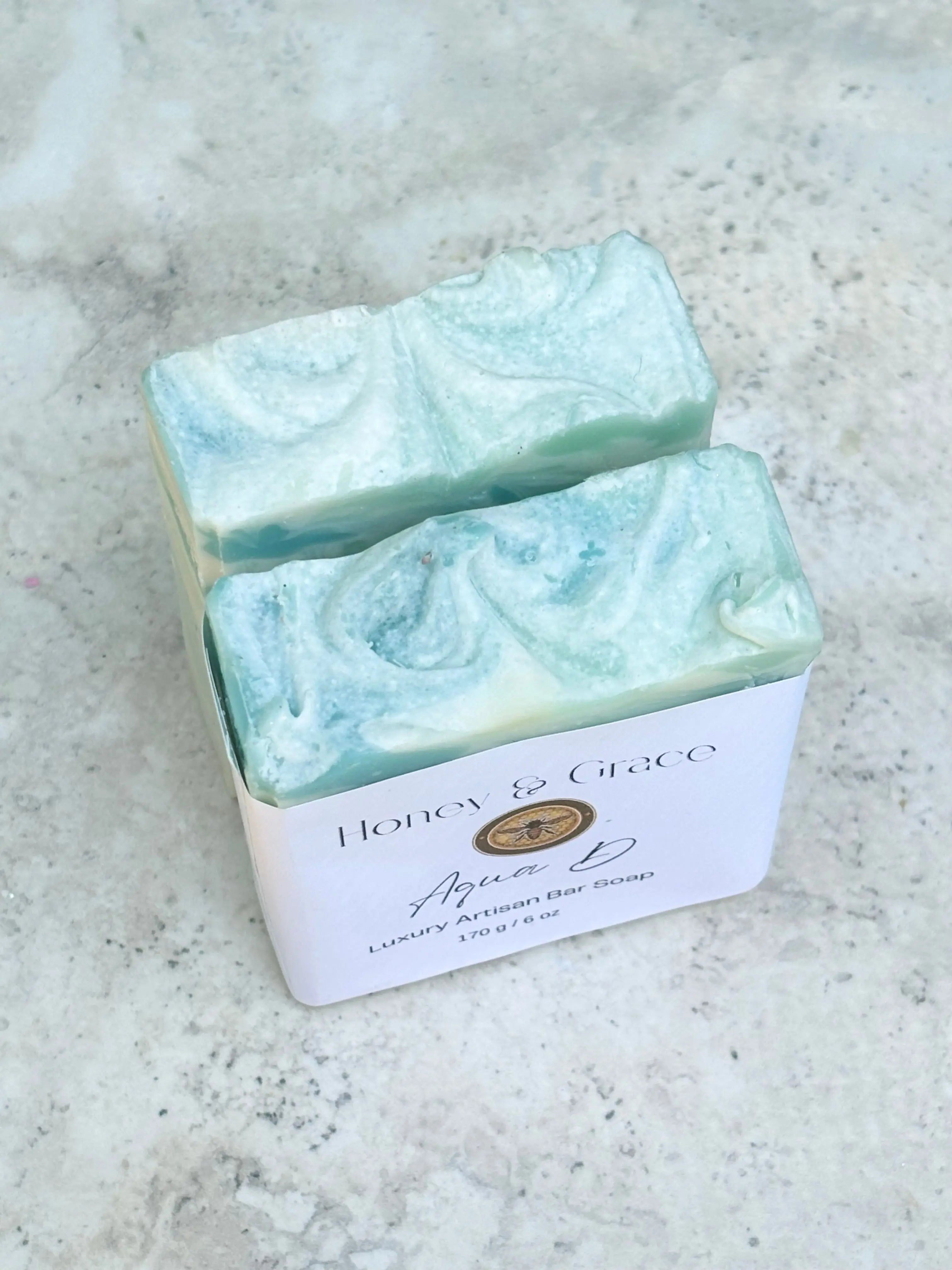 Honey and Grace Aqua Man Luxury Bar Soap 5.5 oz Honey Grace