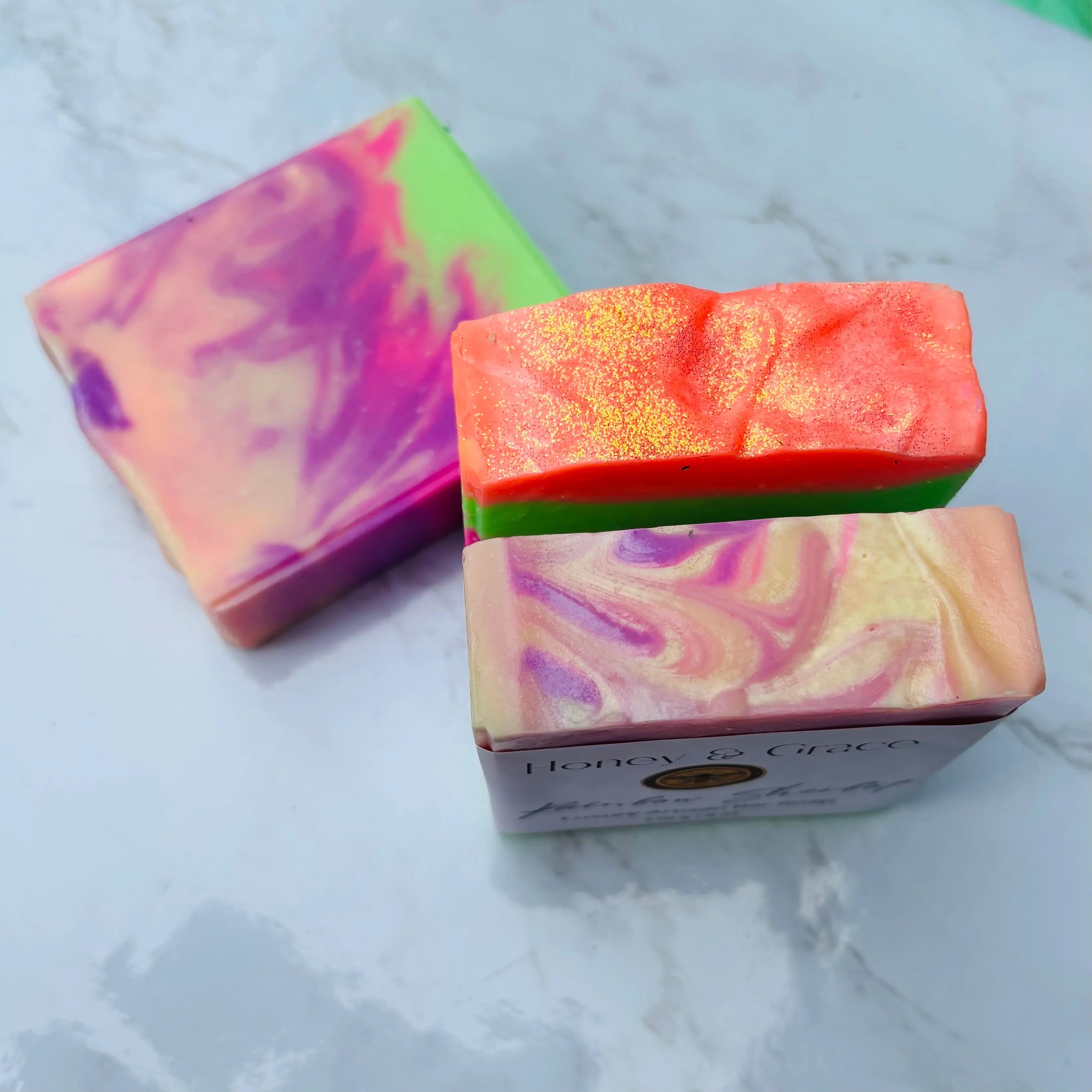 Honey and Grace Rainbow Sherbet Luxury Soap Honey and Grace Soap Co.