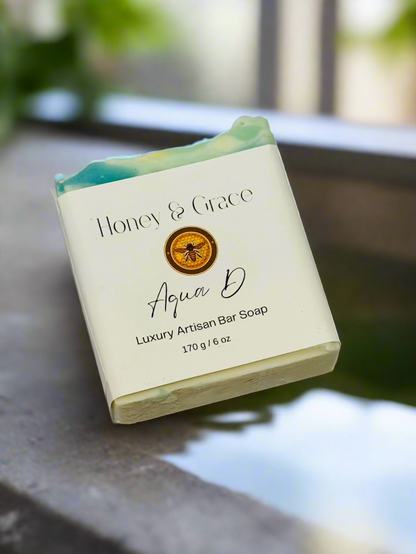 Honey and Grace Aqua Man Luxury Bar Soap 5.5 oz Honey Grace