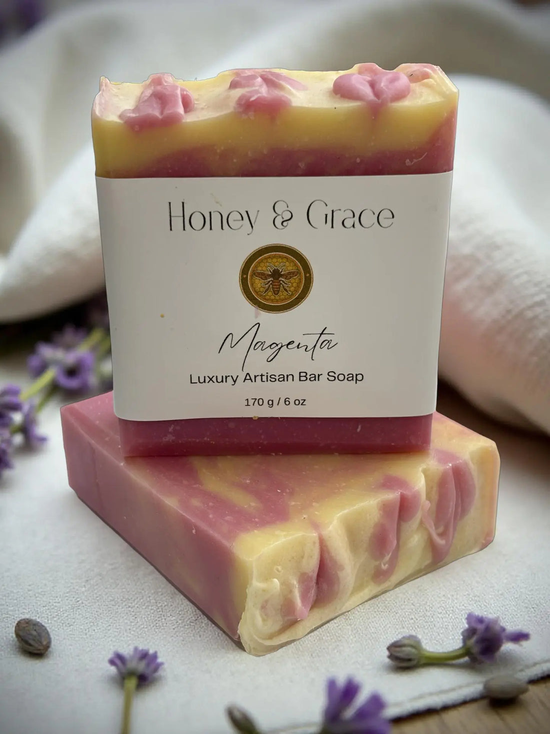 Honey and Grace Magenta Luxury Bar Soap 5.5 OZ Honey and Grace Soap Co.