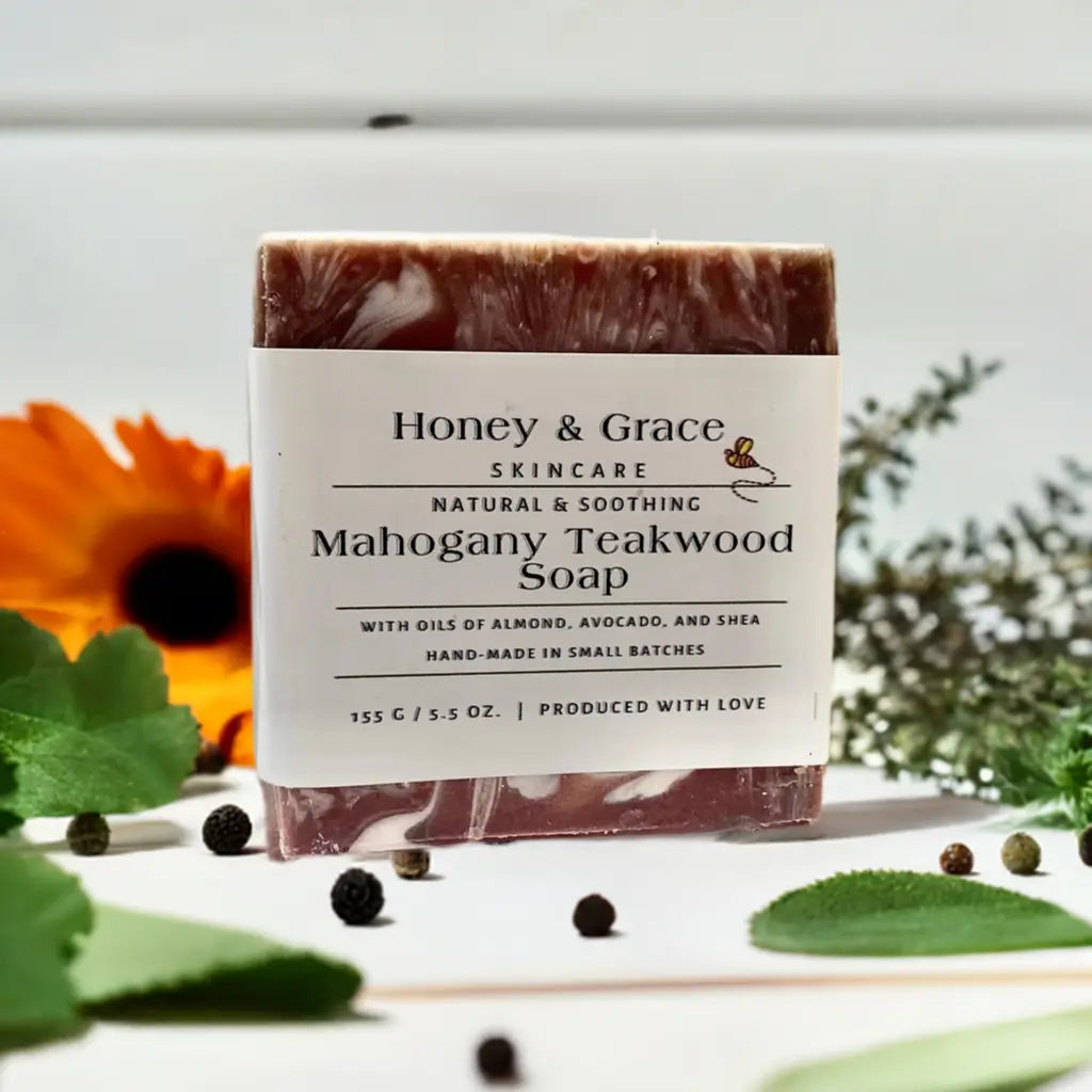 Honey and Grace  Warm Teakwood Mahogany Bar Soap  5.5 oz Honey Grace