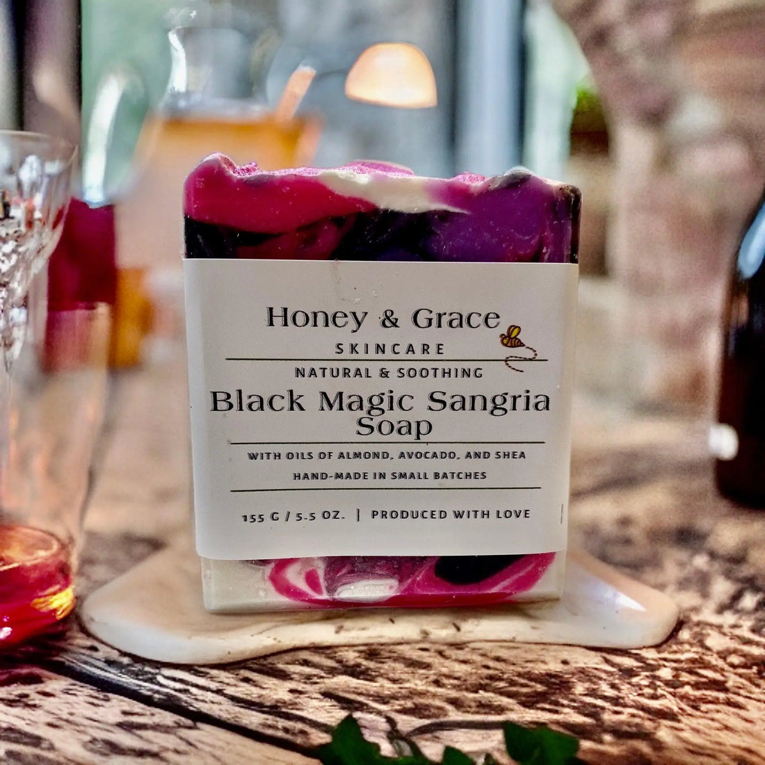 Natural, Organic, Handcrafted Black Magic Sangria Soap - Honey and Grace Soap Co.