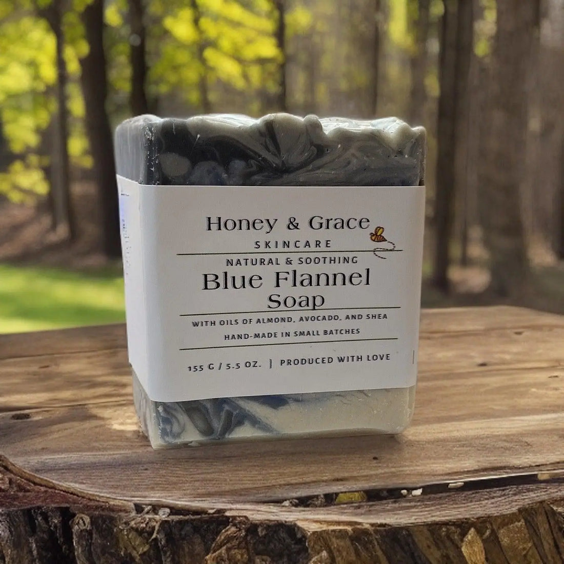 Natural Organic Handcrafted Blue Flannel Soap - Honey and Grace Soap Co.