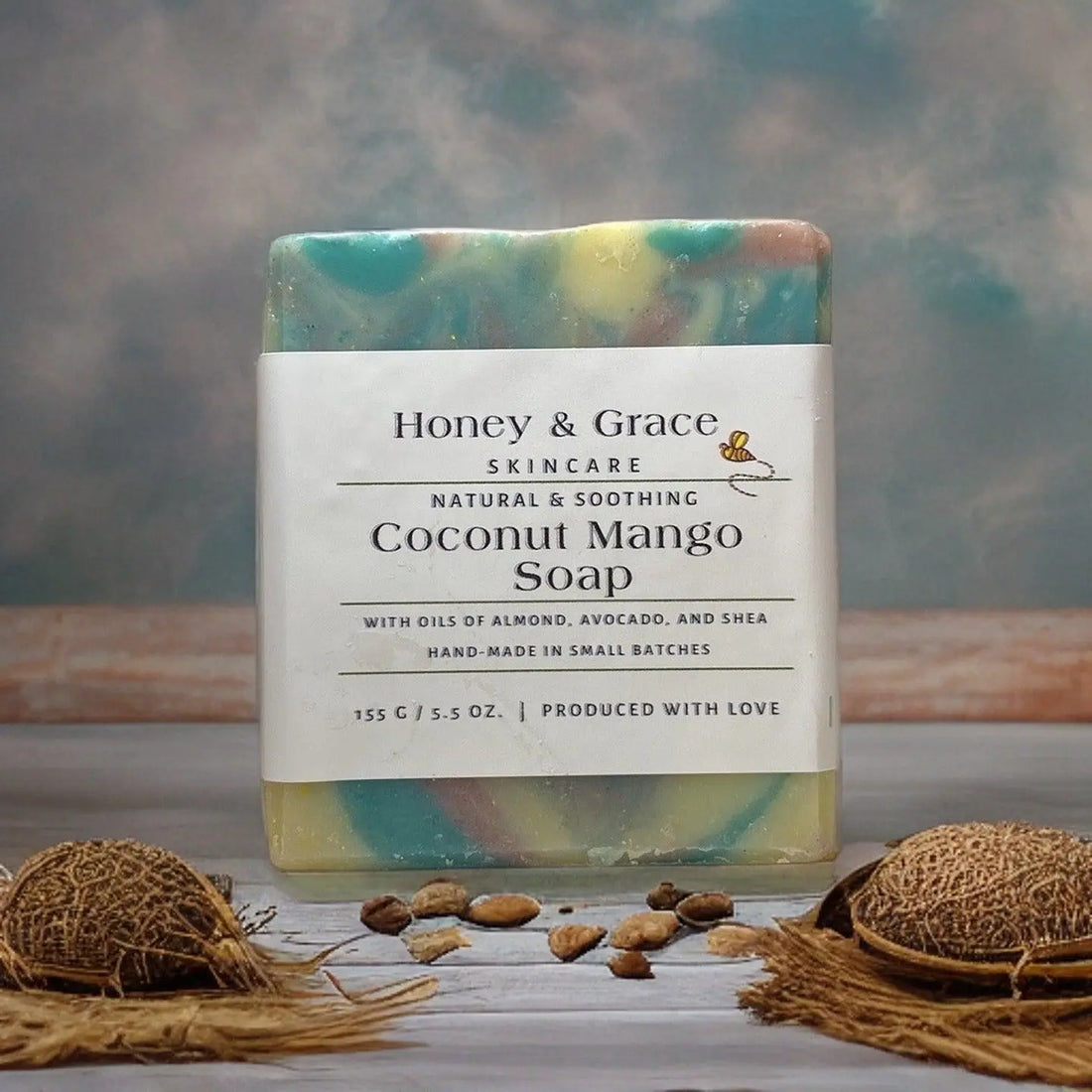 Natural Organic Handcrafted Coconut Mango Soap - Honey and Grace Soap Co.