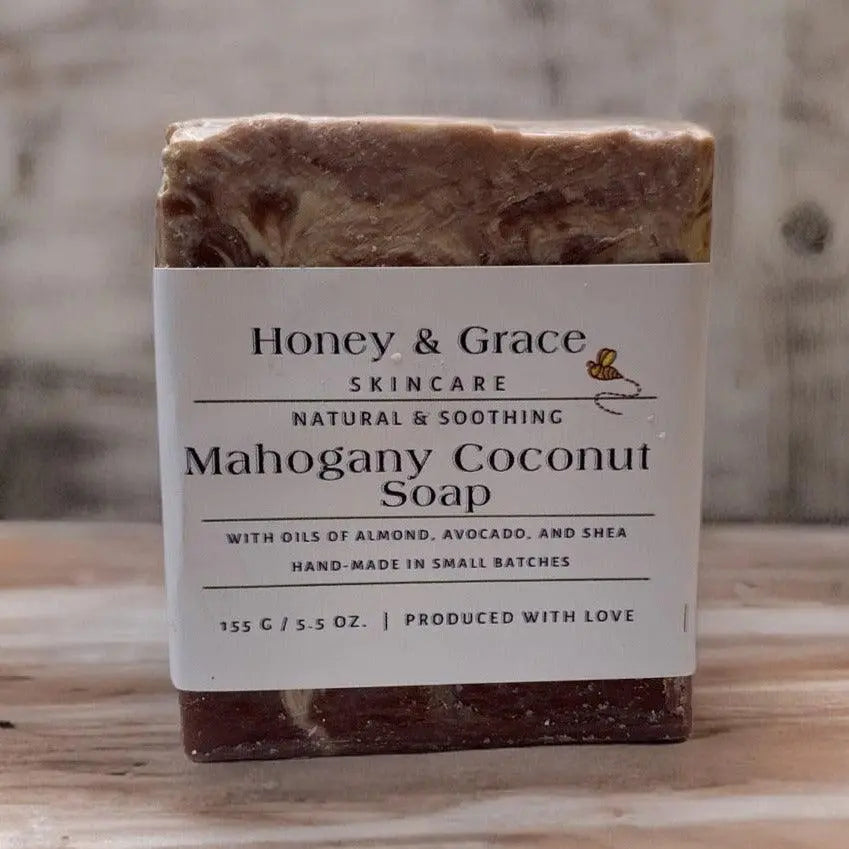 Natural Organic Handcrafted Mahogany and Coconut Soap - Honey and Grace Soap Co.