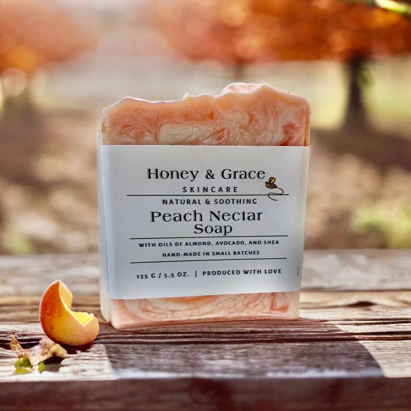 Natural Organic Handcrafted Peach Nectar Soap - Honey and Grace Soap Co.