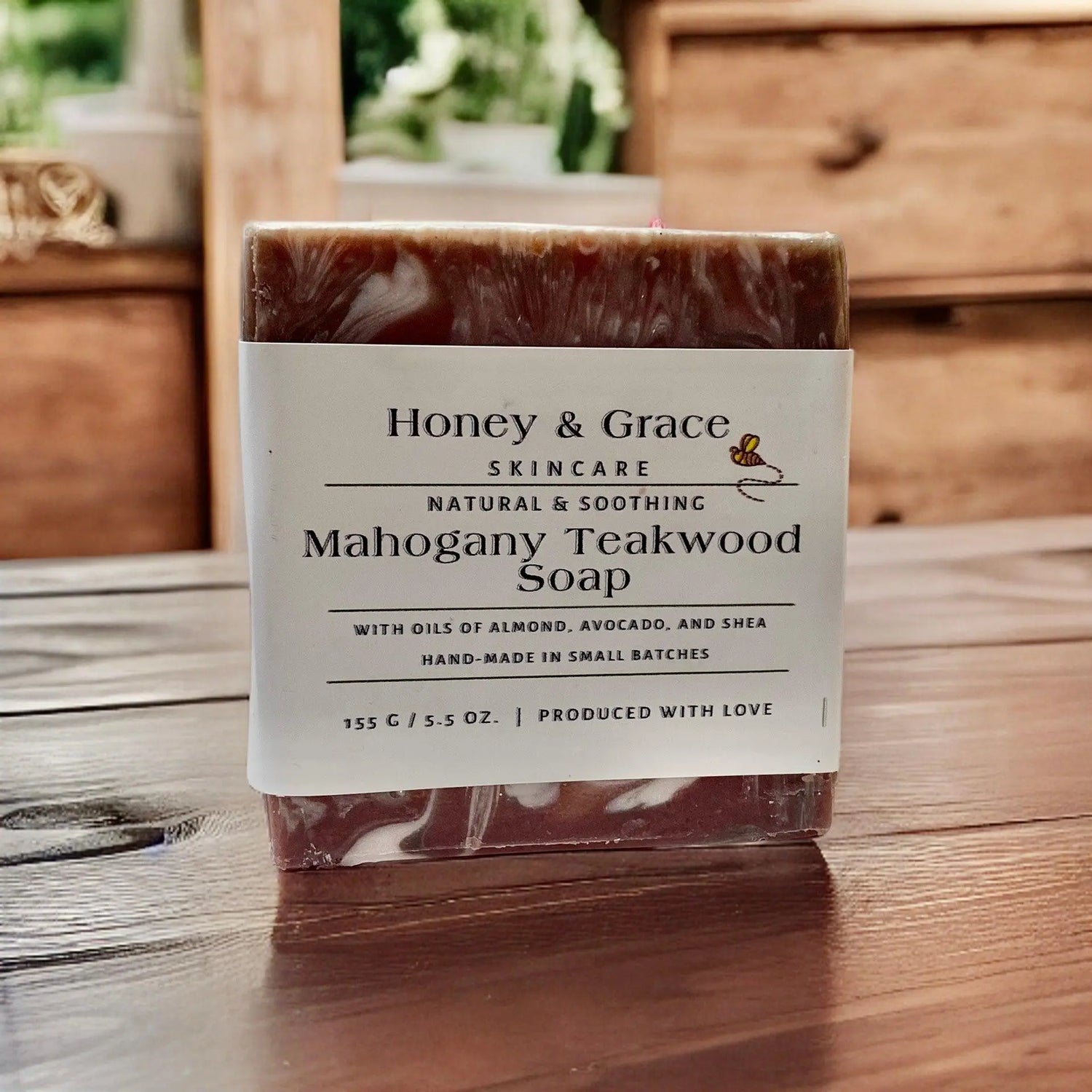 Natural Organic Handcrafted Teakwood Mahogany Soap - Honey and Grace Soap Co.